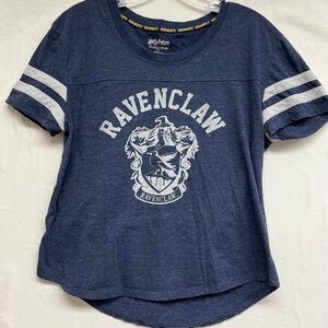 Official Harry Potter Ravenclaw Crest Varsity Stripe T-Shirt - Heather Navy - XL